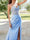 Sheath/Column Sweetheart Sleeveless Long Prom Dresses with Appliques & Split Side