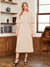 A-Line/Princess Scoop Half Sleeves Tea-Length Ruched Mother of the Bride with Beading & Cape