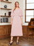 A-Line/Princess Scoop Half Sleeves Tea-Length Ruched Mother of the Bride with Beading & Cape