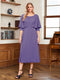 A-Line/Princess Scoop Half Sleeves Tea-Length Ruched Mother of the Bride with Beading & Cape
