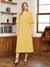 A-Line/Princess Scoop Half Sleeves Tea-Length Ruched Mother of the Bride with Beading & Cape