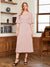 A-Line/Princess Scoop Half Sleeves Tea-Length Ruched Mother of the Bride with Beading & Cape