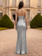 Trumpet/Mermaid Strapless Floor-Length Long Prom Dresses with Bowknot & Sequins