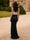 Trumpet/Mermaid Strapless Floor Length  Long Prom Dresses with Split Side & Bowknot