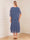 A-Line/Princess Short Sleeves V-Neck Tea-Length Mother of the Bride with Ruffles & Beading