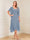 A-Line/Princess Short Sleeves V-Neck Tea-Length Mother of the Bride with Ruffles & Beading