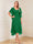 A-Line/Princess Short Sleeves V-Neck Tea-Length Mother of the Bride with Ruffles & Beading