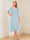 A-Line/Princess Short Sleeves V-Neck Tea-Length Mother of the Bride with Ruffles & Beading