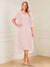 A-Line/Princess Short Sleeves V-Neck Tea-Length Mother of the Bride with Ruffles & Beading