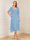 A-Line/Princess Short Sleeves V-Neck Tea-Length Mother of the Bride with Ruffles & Beading