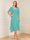 A-Line/Princess Short Sleeves V-Neck Tea-Length Mother of the Bride with Ruffles & Beading