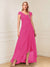 A-Line/Princess Cap Sleeves V-Neck Asymmetrical Mother of the Bride with Sequins &Ruched