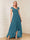 A-Line/Princess Cap Sleeves V-Neck Asymmetrical Mother of the Bride with Sequins &Ruched