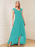 A-Line/Princess Cap Sleeves V-Neck Asymmetrical Mother of the Bride with Sequins &Ruched