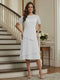 A-Line/Princess Short Sleeves Knee-Length Mother of the Bride Dresses with Lace & Ruffles
