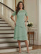 A-Line/Princess Short Sleeves Knee-Length Mother of the Bride Dresses with Lace & Ruffles