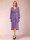 A-Line/Princess Long Sleeves Asymmetrical Mother of the Bride Dresses with Ruched & Rhinestone
