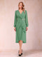 A-Line/Princess Long Sleeves Asymmetrical Mother of the Bride Dresses with Ruched & Rhinestone