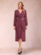 A-Line/Princess Long Sleeves Asymmetrical Mother of the Bride Dresses with Ruched & Rhinestone