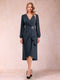 A-Line/Princess Long Sleeves Asymmetrical Mother of the Bride Dresses with Ruched & Rhinestone