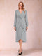 A-Line/Princess Long Sleeves Asymmetrical Mother of the Bride Dresses with Ruched & Rhinestone