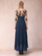 A-Line/Princess Half Sleeves Asymmetrical Mother of the Bride Dresses with Ruffles & Embroidery