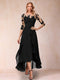 A-Line/Princess Half Sleeves Asymmetrical Mother of the Bride Dresses with Ruffles & Embroidery