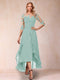 A-Line/Princess Half Sleeves Asymmetrical Mother of the Bride Dresses with Ruffles & Embroidery
