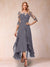 A-Line/Princess Half Sleeves Asymmetrical Mother of the Bride Dresses with Ruffles & Embroidery