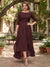 A-Line/Princess Half Sleeves Asymmetrical Plus Size Mother of the Bride Dresses with Ruffles & Embroidery