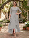 A-Line/Princess Half Sleeves Asymmetrical Plus Size Mother of the Bride Dresses with Ruffles & Embroidery