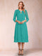 Sheath/Column 3/4 Sleeves Asymmetrical Mother of the Bride Dresses with Lace & Rhinestone