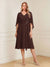A-Line/Princess V-Neck Half Sleeves Knee-Length Mother of the Bride Dresses with Ruffles & Ruched