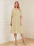 A-Line/Princess V-Neck Half Sleeves Knee-Length Mother of the Bride Dresses with Ruffles & Ruched
