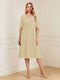 A-Line/Princess V-Neck Half Sleeves Knee-Length Mother of the Bride Dresses with Ruffles & Ruched