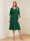 A-Line/Princess V-Neck Half Sleeves Knee-Length Mother of the Bride Dresses with Ruffles & Ruched