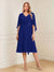 A-Line/Princess V-Neck Half Sleeves Knee-Length Mother of the Bride Dresses with Ruffles & Ruched