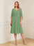 A-Line/Princess V-Neck Half Sleeves Knee-Length Mother of the Bride Dresses with Ruffles & Ruched