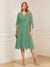 A-Line/Princess V-Neck Half Sleeves Knee-Length Mother of the Bride Dresses with Ruffles & Ruched