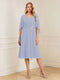 A-Line/Princess V-Neck Half Sleeves Knee-Length Mother of the Bride Dresses with Ruffles & Ruched