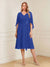 A-Line/Princess V-Neck Half Sleeves Knee-Length Mother of the Bride Dresses with Ruffles & Ruched