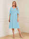 A-Line/Princess V-Neck Half Sleeves Knee-Length Mother of the Bride Dresses with Ruffles & Ruched