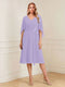 A-Line/Princess V-Neck Half Sleeves Knee-Length Mother of the Bride Dresses with Ruffles & Ruched