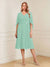 A-Line/Princess V-Neck Half Sleeves Knee-Length Mother of the Bride Dresses with Ruffles & Ruched