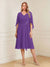 A-Line/Princess V-Neck Half Sleeves Knee-Length Mother of the Bride Dresses with Ruffles & Ruched