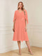 A-Line/Princess V-Neck Half Sleeves Knee-Length Mother of the Bride Dresses with Ruffles & Ruched