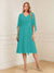 A-Line/Princess V-Neck Half Sleeves Knee-Length Mother of the Bride Dresses with Ruffles & Ruched