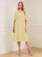 A-Line/Princess V-Neck Half Sleeves Knee-Length Mother of the Bride Dresses with Ruffles & Ruched