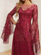 A-Line/Princess Scoop Long Sleeves Floor-Length Mother of the Bride Dresses with Applique