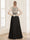 A-Line/Princess Scoop 3/4 Sleeves Floor-Length Mother of the Bride Dresses with Applique & Belt